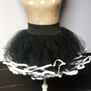 Black Tulle Skirt w/ White Trim